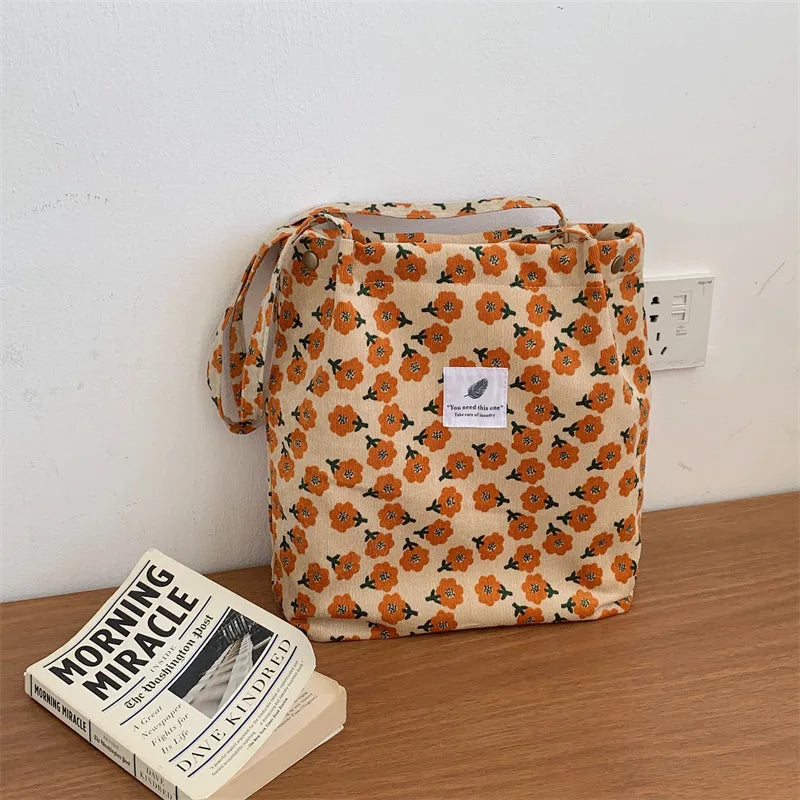 Premium Canvas Lined Shoulder Bag Stylish, Practical & Fashion2026 Wild Chic! Corduroy Leopard Tote Bag Cute, Eco-Friendly & Ultra Trendy