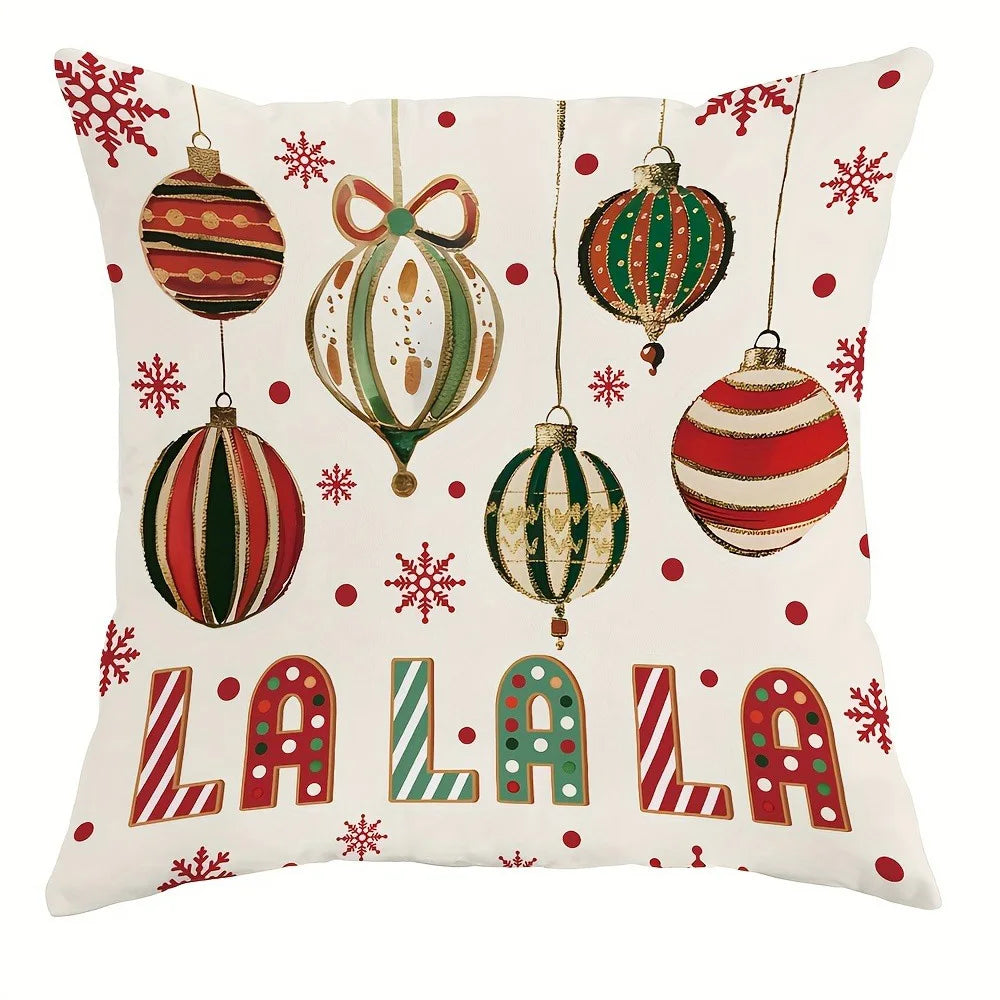 Festive Comfort Christmas Pillow Covers Perfect for Sofas, Bedrooms & Gifts! ,Cozy Up Your Home Christmas Ornament-Printed Pillowcases for Sofas & Beds! , Festive Nutcracker & Gingerbread Pillow Covers!