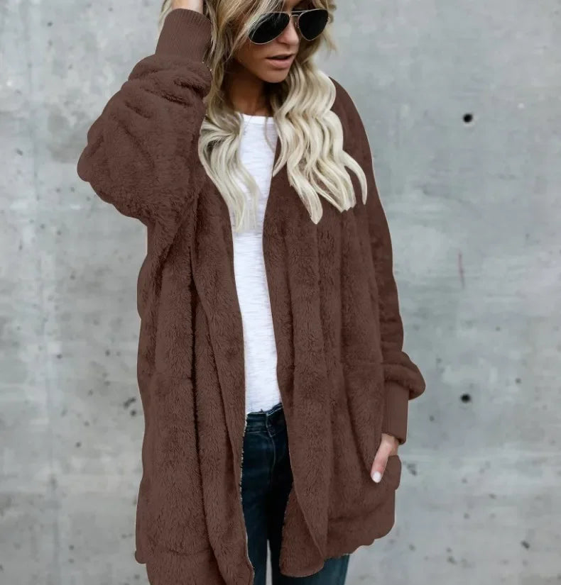Trend Fashion 2026 Premium Oversized Fleece Cardigan Soft, Stylish & Winter Perfect , Double Fleece Hooded Jacket Plush, Warm & Effortlessly