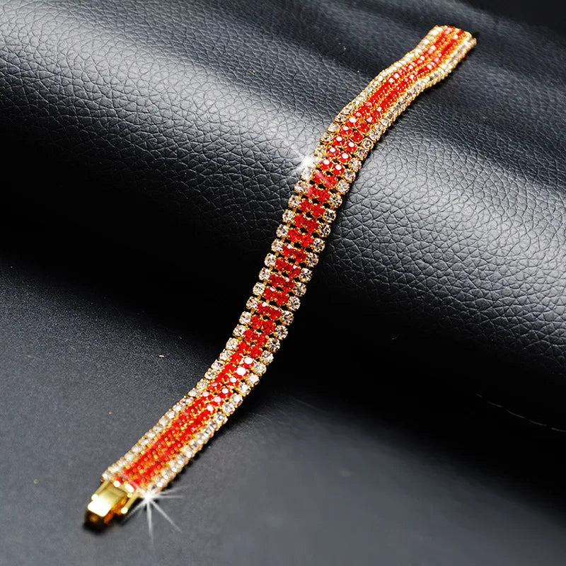 Premium Braided Crystal Bracelet Elegant Bohemian Jewelry for Weddings & Parties, Boho Meets Glam Full Crystal Bracelet for Chic, Stylish , Exquisite Crystal Roman Bracelet for Chic Women