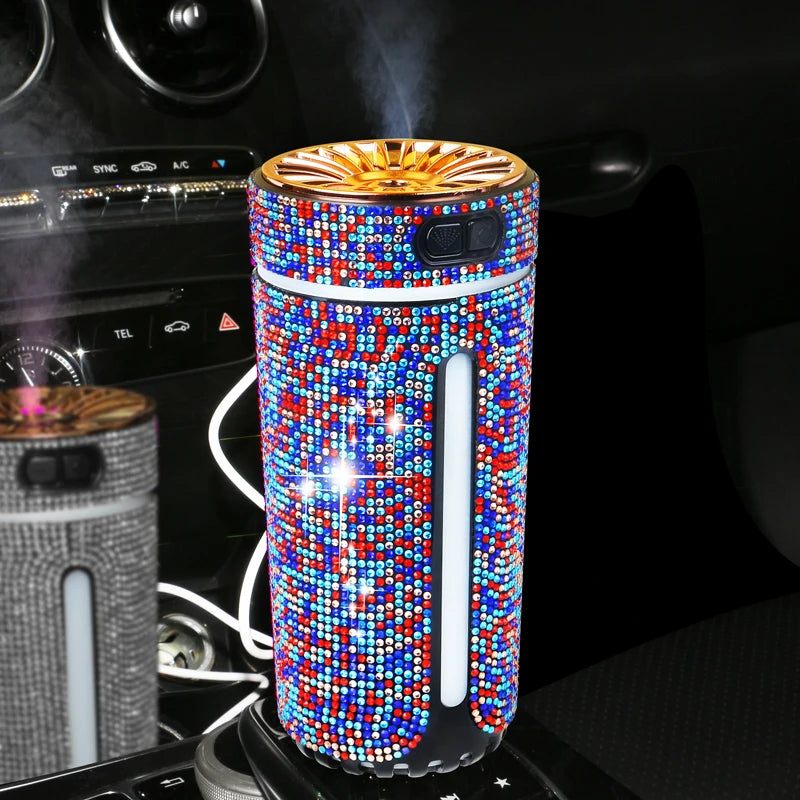 New Luxury Car Diffuser High Quality 2026 Edition Humidifier with LED Light Diamond Auto Air Purifier Aromatherapy Diffuser Air Freshener Auto Accessories
