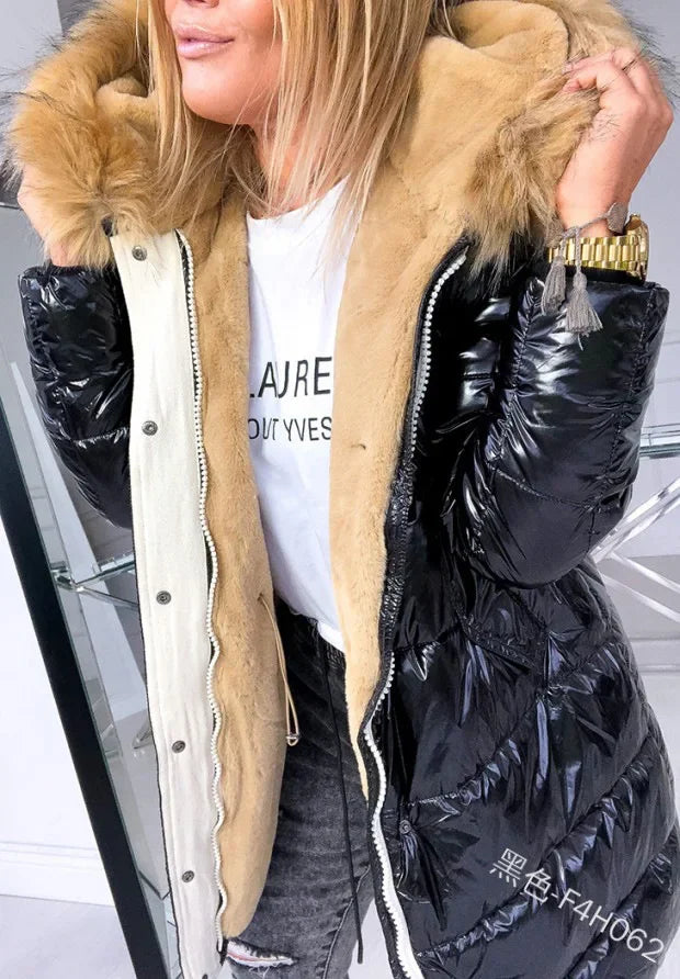 Winter Clothes Women Puffer Jacket Women Faux Fur Collar 2024 Thick Slim Coat