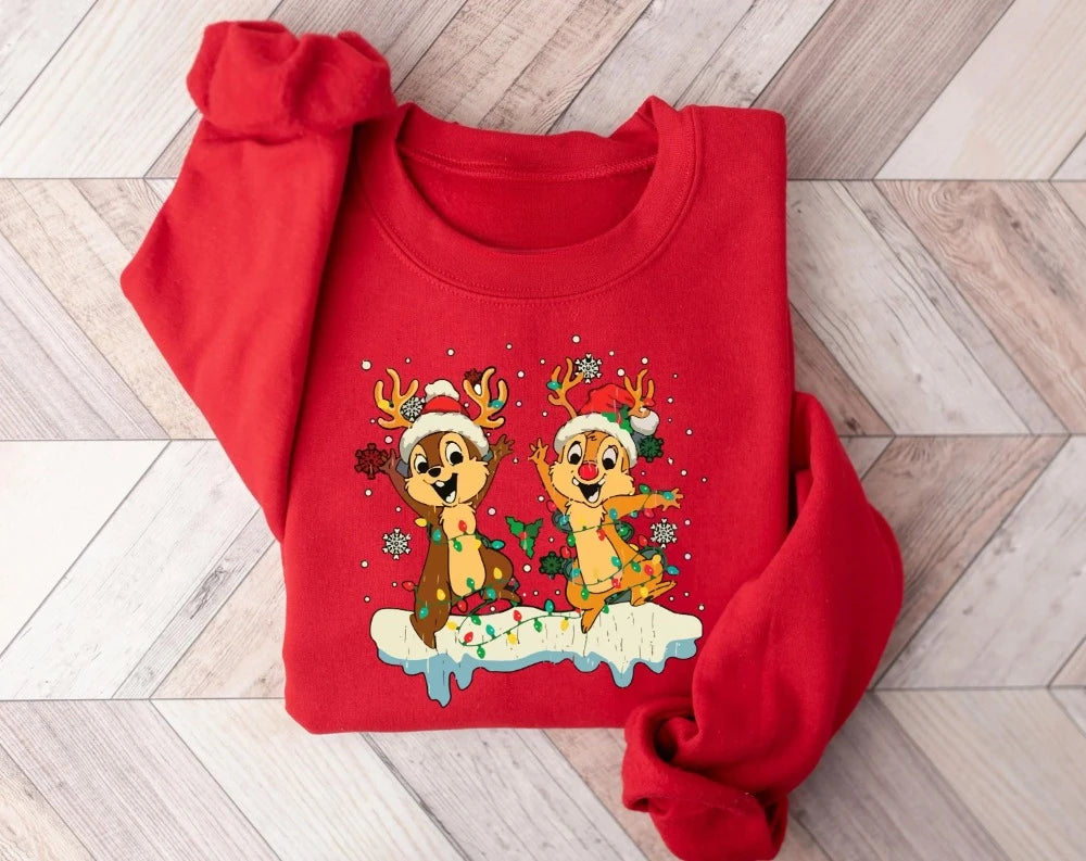 Disneyland Chip & Dale Sweatshirts!, Christmas Couple Sweatshirts for Disney Fans, Chip & Dale Christmas Sweatshirts!, Bring Disneyland Home 2025 Chip & Dale Christmas Sweatshirts!