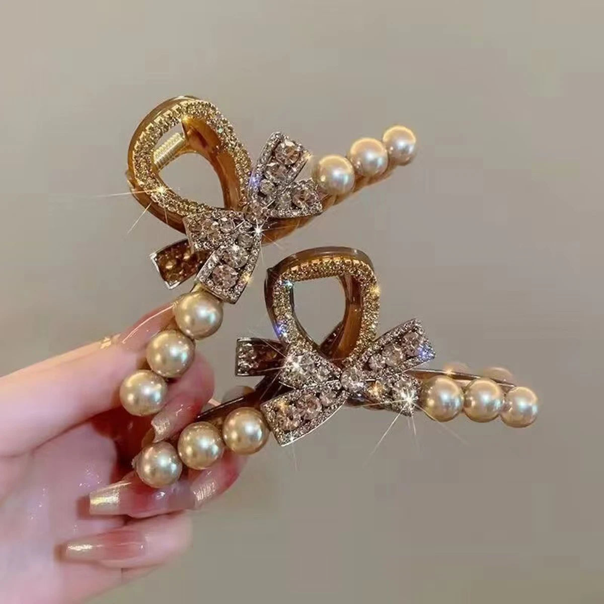 2026 Fashion Editon Quality 1pc Luxury Imitation Pearl Hair Claw Elegant Retro Hairclip Hair Coiling Tools Perfect Gift Women Daily Wear Hair Clip Accessory
