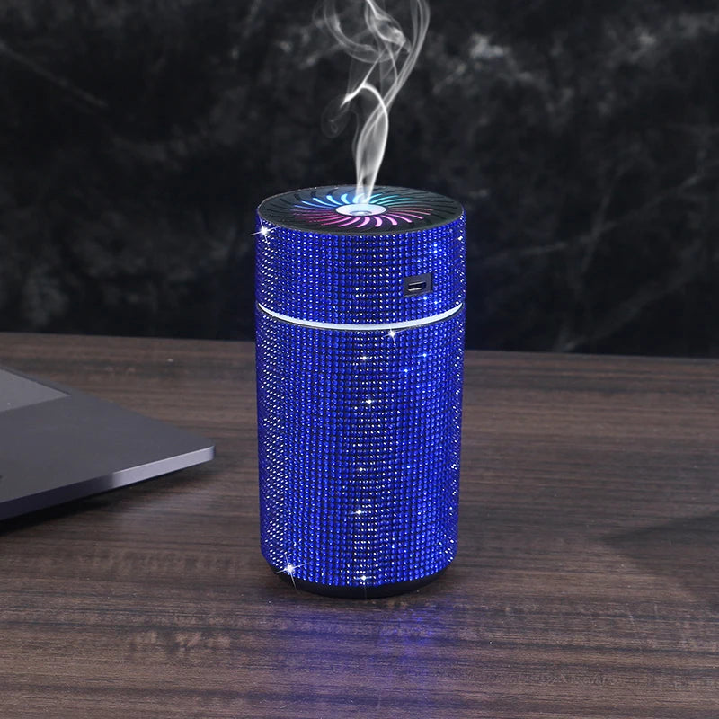 High Quality 2026 Edition Luxury Shiny Car Diffuser Humidifier with LED Light Diamond Auto Air Purifier Diffuser Air Freshener Bling Car Accessories