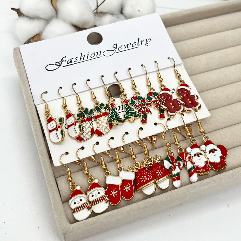Premium Design Christmas Edition 20PCS Women's Christmas Earring Set Fashion Holiday Earring Bell Bow Earring Snow Party Earring Christmas Gift