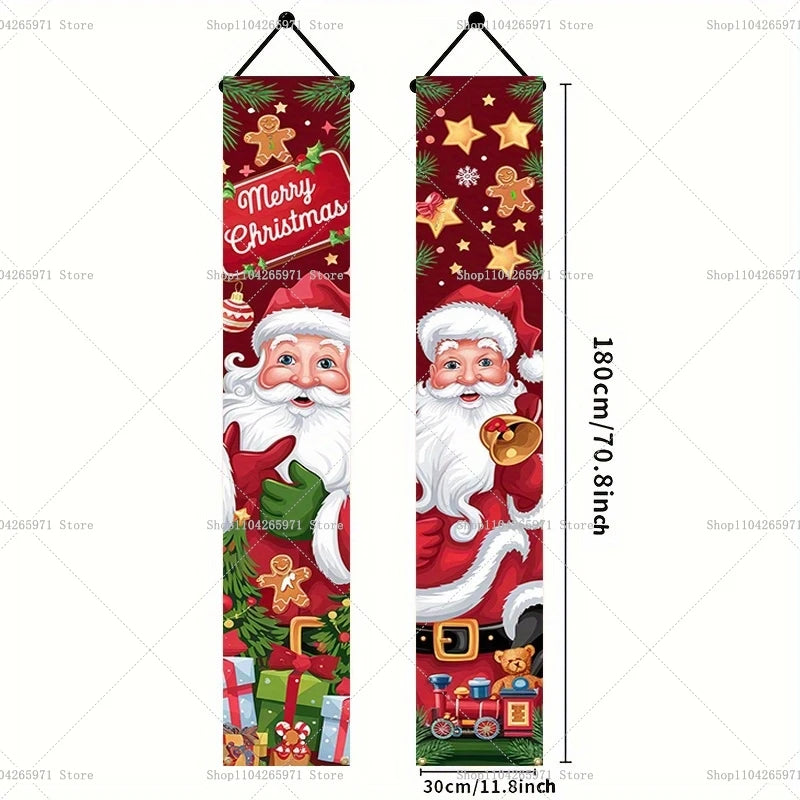 Stunning Christmas Door Couplet for Home Decor!, Festive Christmas Door Banner 2025!, Festive Entrance Magic Merry Christmas Door Banner & Decoration!,