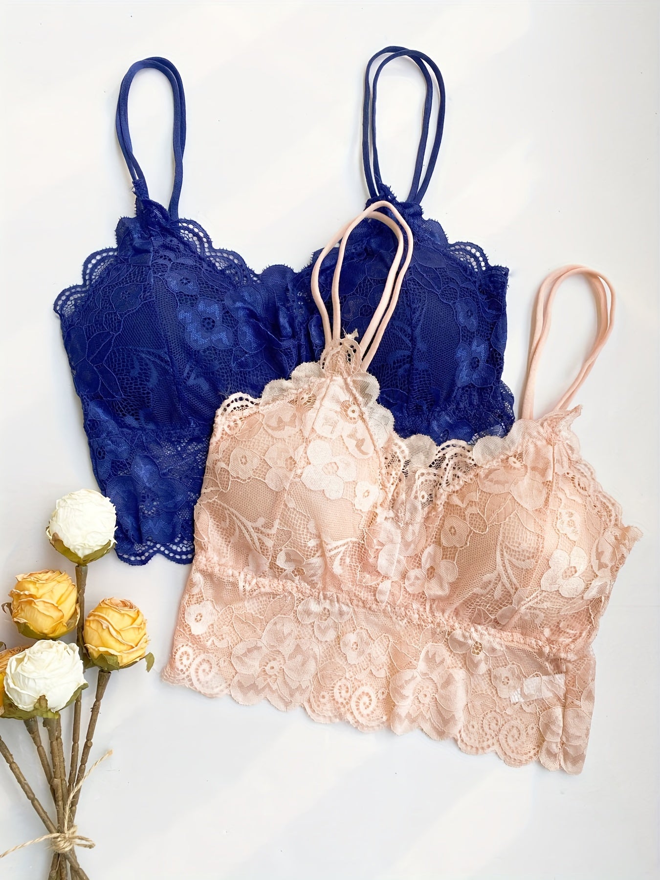 Sexy Wireless 2026 style Lace Bralettes , Feel Chic, Flirty & Confident 5 Pack Scallop Trim Bralettes for Every Mood, Wireless Lace Bralettes That Redefine Comfort & Sexiness!, Elegant Lace Bralettes for Every Outfit & Occasion!,