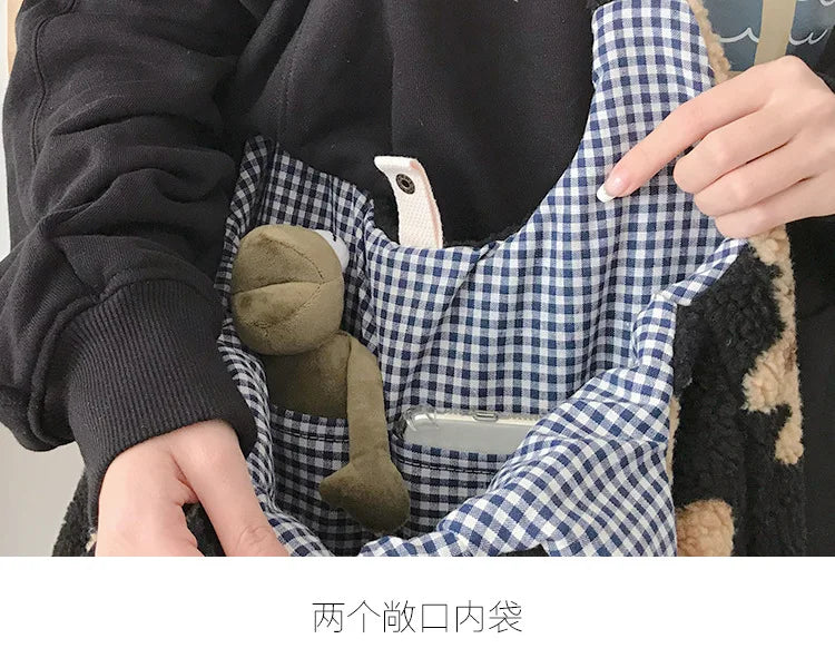 Plush Bear Shoulder Bag Soft, Cute & Ultra Trendy , Premium Large Capacity Plush Tote  Fashionable, Fun & Practical