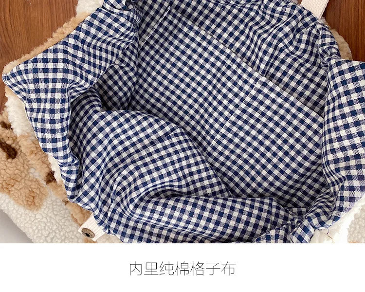 Plush Bear Shoulder Bag Soft, Cute & Ultra Trendy , Premium Large Capacity Plush Tote  Fashionable, Fun & Practical