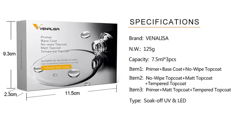 Venalisa Gel Polish Kit with No-Acid Primer & Topcoat, Salon-Perfect Nails at Home Long-Lasting Venalisa Gel Kit for 2026, Shine, Slay, and Soak Off, Venalisa Gel Polish Kit for Stunning DIY Manicures