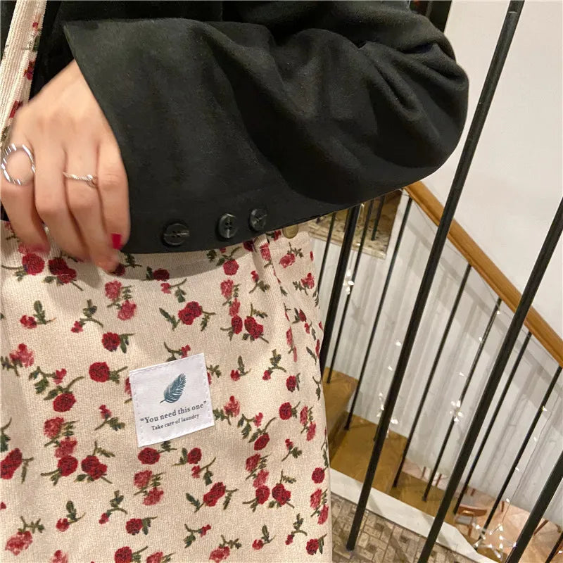 Premium Canvas Lined Shoulder Bag Stylish, Practical & Fashion2026 Wild Chic! Corduroy Leopard Tote Bag Cute, Eco-Friendly & Ultra Trendy