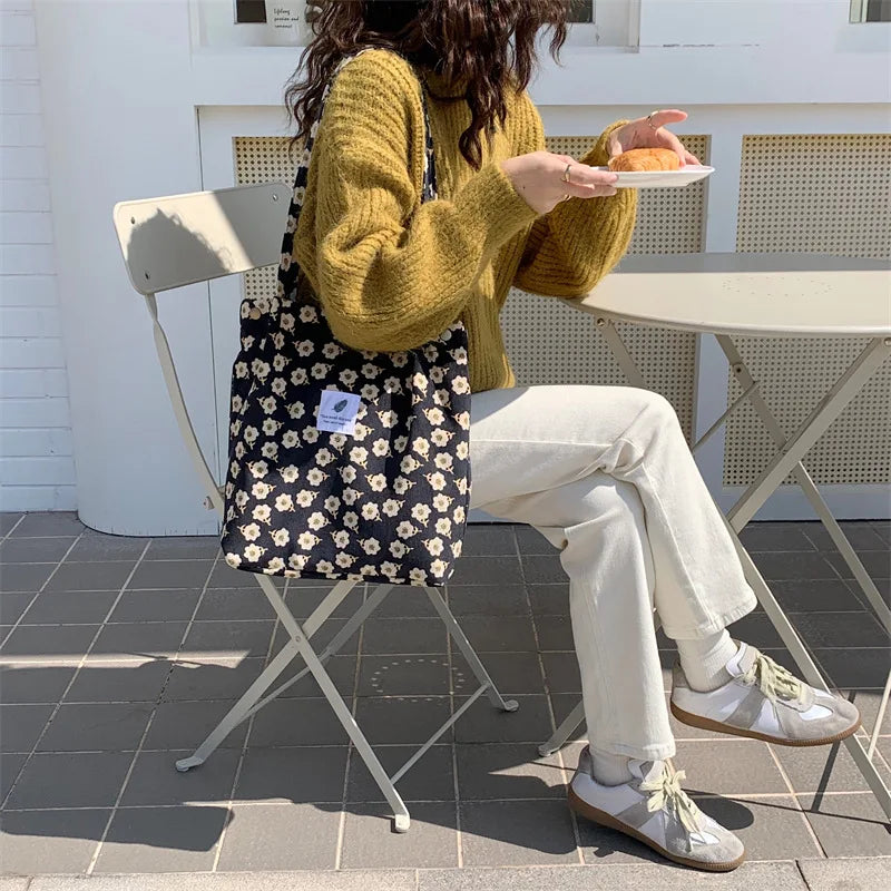 Premium Canvas Lined Shoulder Bag Stylish, Practical & Fashion2026 Wild Chic! Corduroy Leopard Tote Bag Cute, Eco-Friendly & Ultra Trendy