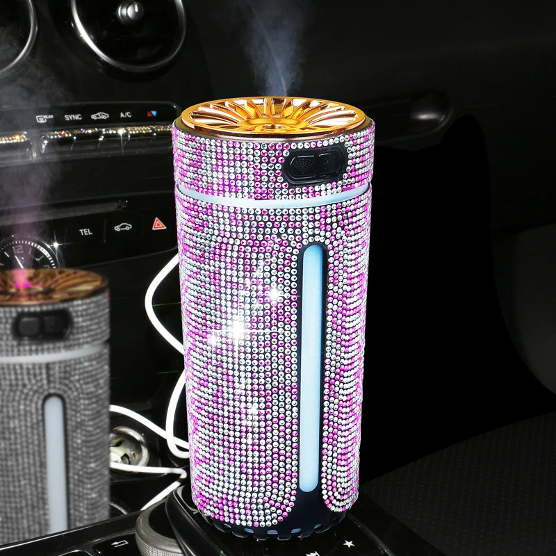 New Luxury Car Diffuser  High Quality 2026 Edition Humidifier with LED Light Diamond Auto Air Purifier Aromatherapy Diffuser Air Freshener Auto Accessories