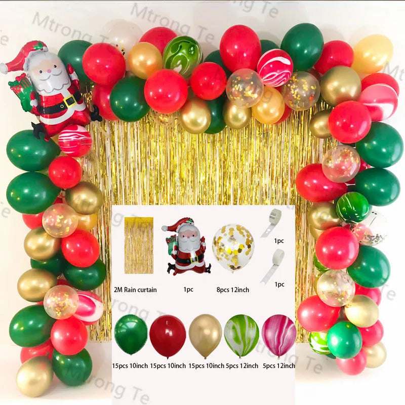 🎄Christmas Party Balloon Arch 2025, Balloon Garland for Christmas & New Year Celebrations!, Create a Festive Wonderland, Deck the Halls in Style Red & Green Christmas Balloon Arch Kit!
