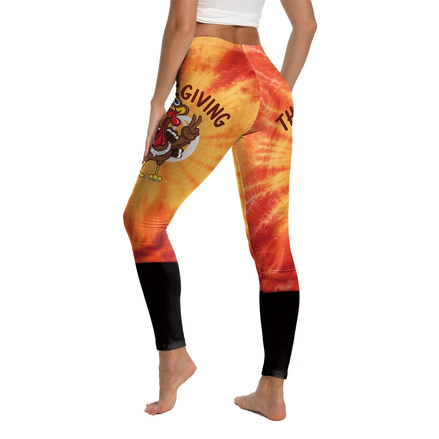 High Quality 2026 Edition Maple Leaf Pattern Cosplay Leggings Thanksgiving Day Turkey Tight Pants Woman Autumn Holiday Costumes Party Performance Trousers