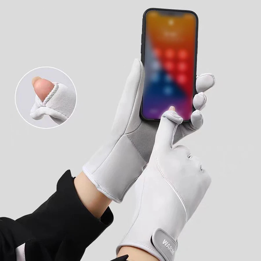 Quality Premium 2026 Winter Women's Thermal Gloves Touchscreen Compatible Fleece Lined Full Finger Waterproof Hand Warmer Mitten for Bike Cycling