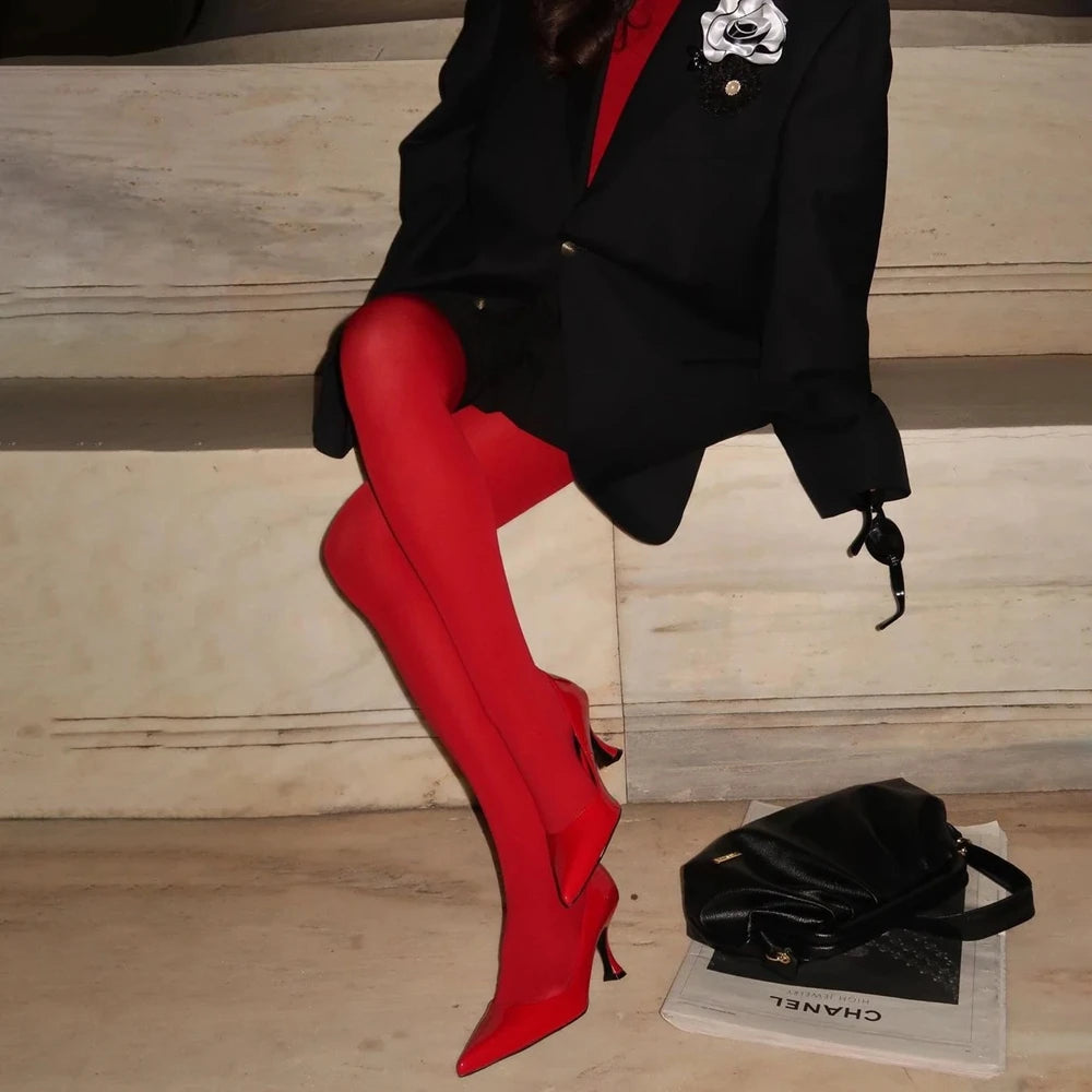 Premium 2026 High Quality New Women Red Tights Velvet Stocking Korea Slim Lingerie Pantyhose Lace Leggings Socks Gothic Socks Party Clothing Accessories