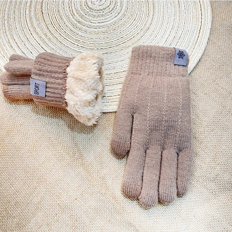Premium High Class Touch Screen Gloves for Men Women, Winter Warm Flece Lined Knit Gloves, Stretchable Thickened Skiing Travel Gloves