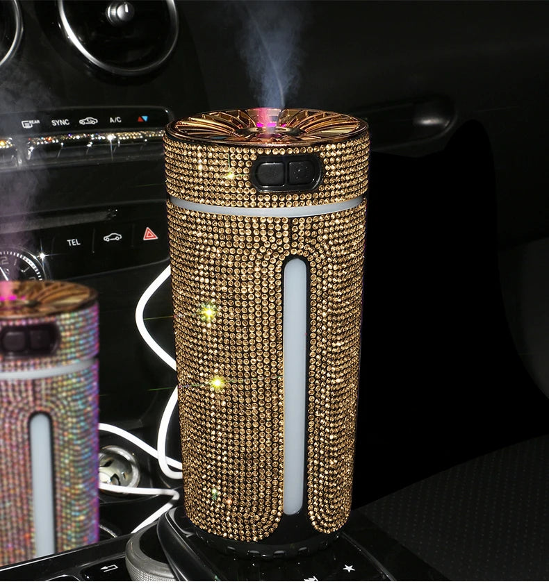 New Luxury Car Diffuser  High Quality 2026 Edition Humidifier with LED Light Diamond Auto Air Purifier Aromatherapy Diffuser Air Freshener Auto Accessories