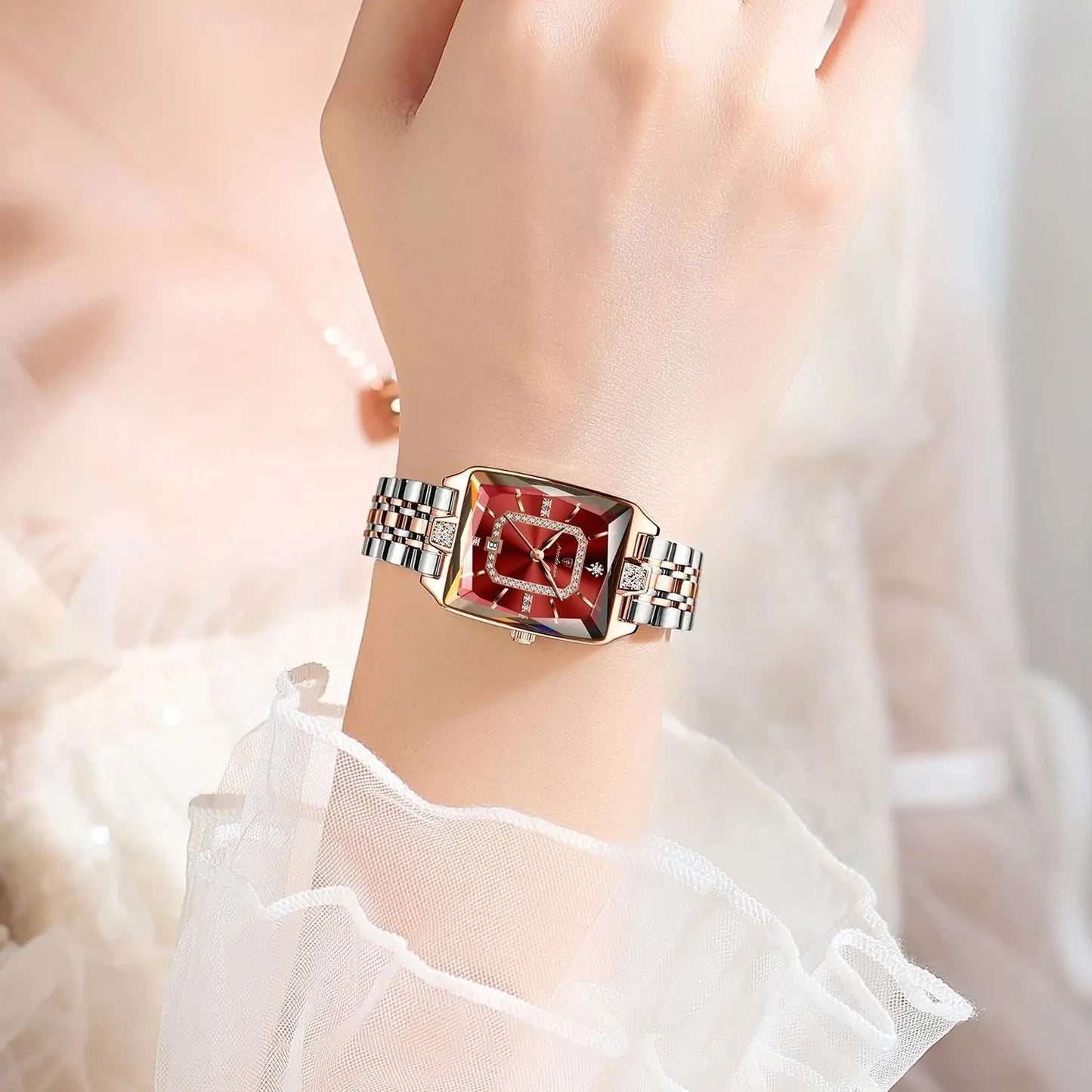 Luxury Rectangle Watch Elegant, Waterproof & Timeless For Women Who Define Class, Stainless Steel Watch Modern Rectangle Design, Waterproof & Stunning, Premium  Women’s Watch Sleek, Elegant