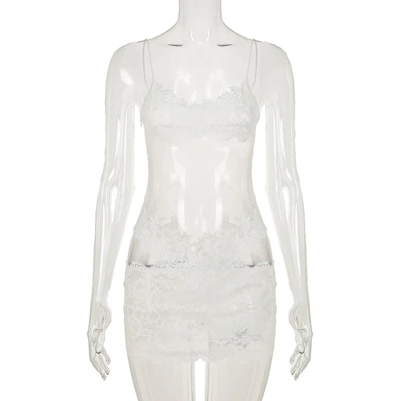 Shestyle Lace 2026 Fashion Transparent Mini Dress for Bold & Trendy Women, Sexy Elegance!, Premium Quality Sheath Dress & Mesh Nightwear for Club & Party Nights, Fashion Forward & Instagram-Ready! Lace Transparent Mini Dress for Women Who Dare to Slay