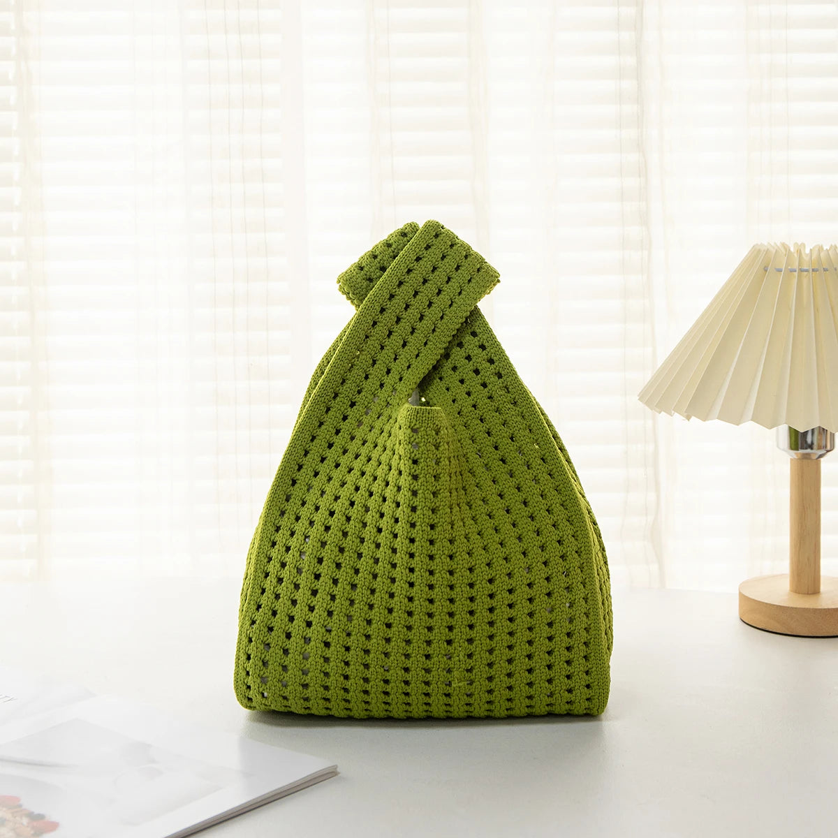 Handmade Knit Wrist Bag Cute, Trendy, Premium Mini Knot Tote Stylish, Colorful & Perfect for Daily Outings