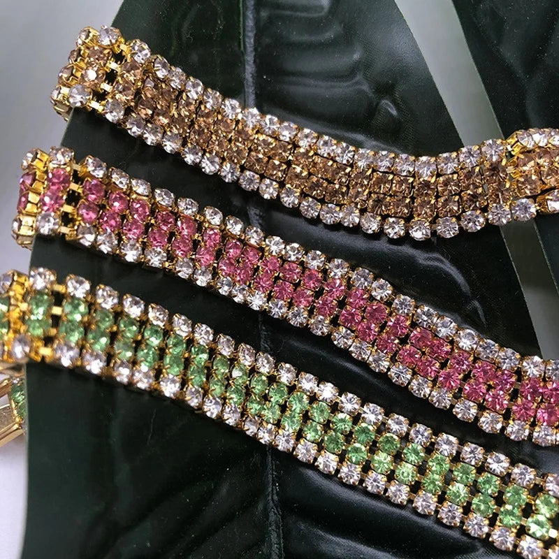 Premium Braided Crystal Bracelet Elegant Bohemian Jewelry for Weddings & Parties, Boho Meets Glam Full Crystal Bracelet for Chic, Stylish , Exquisite Crystal Roman Bracelet for Chic Women