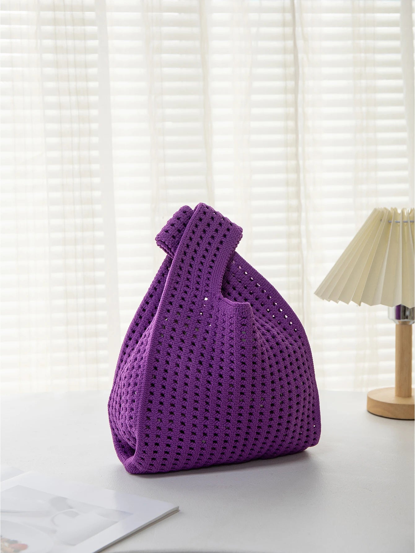 Handmade Knit Wrist Bag Cute, Trendy, Premium Mini Knot Tote Stylish, Colorful & Perfect for Daily Outings