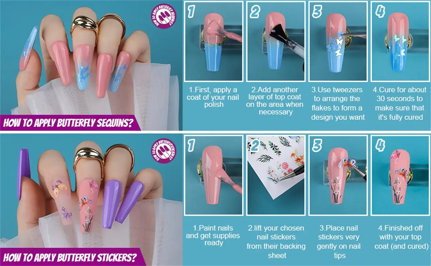 Nail Art DIY Kit for Every Mood Shine, Sparkle, Slay Complete 2026, Salon Perfect Nails in Minutes Stickers, Gold Foil & Glitter, Create Stunning Nail Designs Stickers, Glitter & Rhinestones