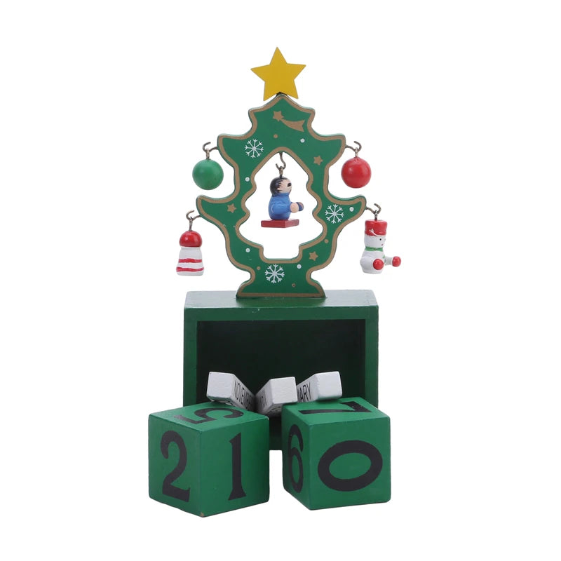 Bring Joy to Your Desk Christmas Countdown Calendar with Cute Characters!, Countdown to Christmas Santa, Elk & Snowman Wooden Calendar! , Festive Wooden Christmas Countdown Calendar!