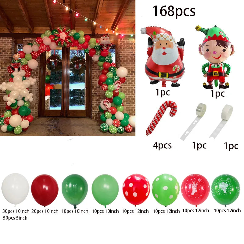 🎄Christmas Party Balloon Arch 2025, Balloon Garland for Christmas & New Year Celebrations!, Create a Festive Wonderland, Deck the Halls in Style Red & Green Christmas Balloon Arch Kit!