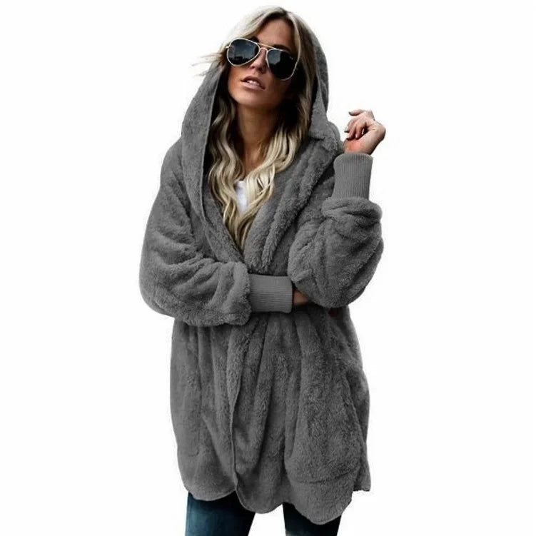 Trend Fashion 2026 Premium Oversized Fleece Cardigan Soft, Stylish & Winter Perfect , Double Fleece Hooded Jacket Plush, Warm & Effortlessly
