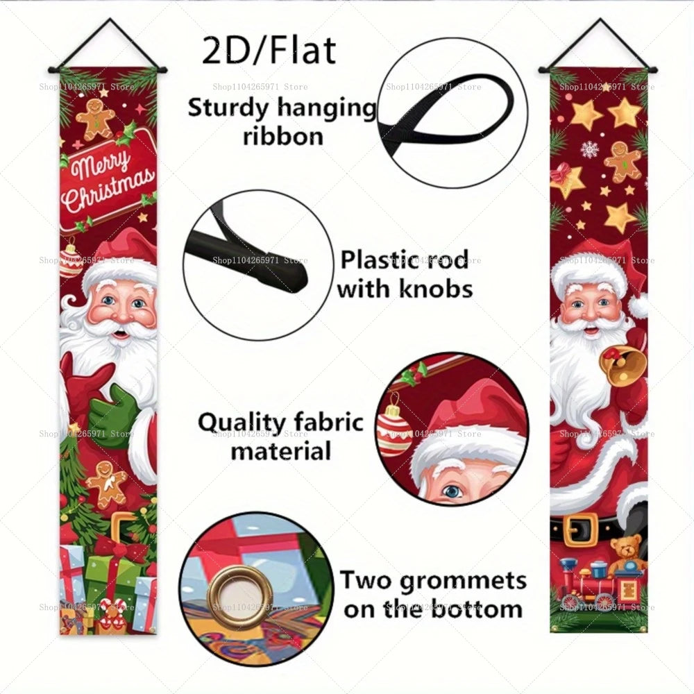 Stunning Christmas Door Couplet for Home Decor!, Festive Christmas Door Banner 2025!, Festive Entrance Magic Merry Christmas Door Banner & Decoration!,