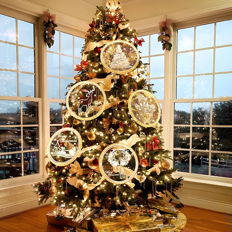 Christmas Hanging Ornament Lights!, Transparent LED Christmas Decorations!, Glow into the Holidays Transparent Luminous Night Lights!