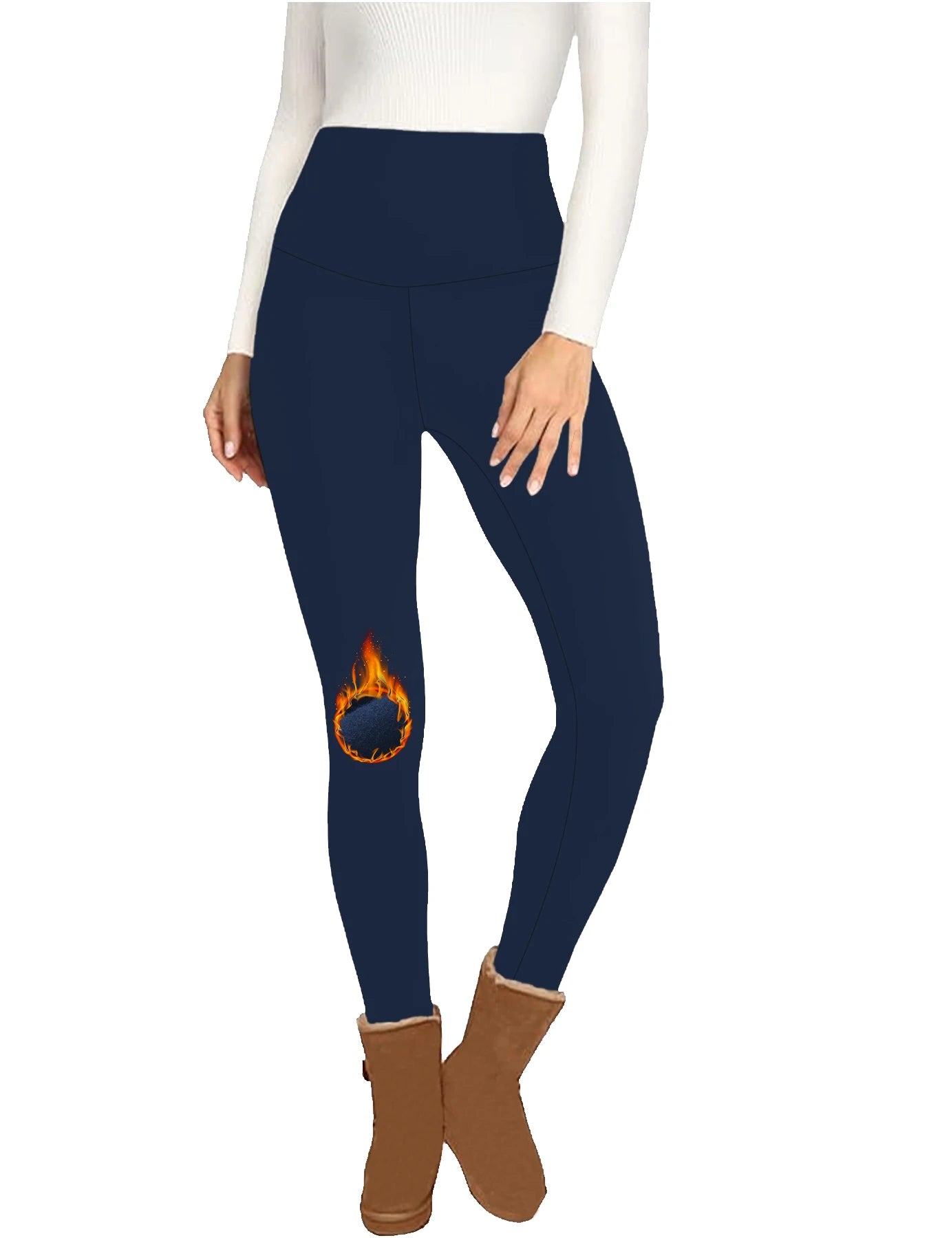 Womens Thermal Fleece Lined High Waisted Leggings. Workout Winter Warm Thick Tights Soft Yoga Pants