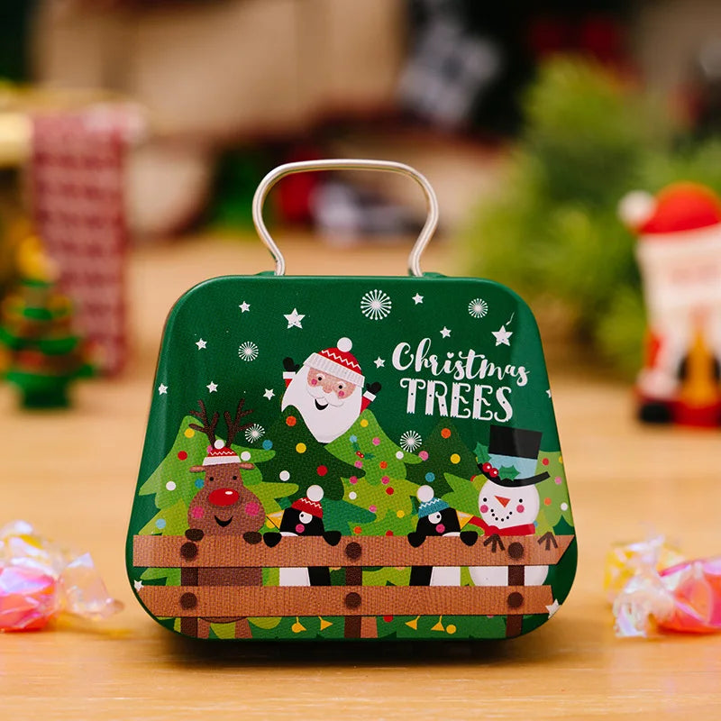 Christmas Metal Box for Kids & Adults!,Christmas 2024 Handbag Tin Jar!, Chic Holiday Storage Jewelry & Treats in a Christmas Tin Handbag!, Store, Gift, & Sparkle Christmas 2024 Handbag Tin Jar