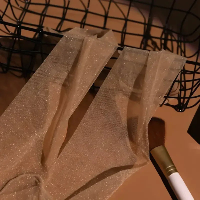 Premium Glitter Transparent Tights for Sexy Legs, Luxurious Summer Silk Stockings for Trendsetters, Tights with Sparkle Glamour for 2026, Chic, Sleek, and Irresistible Glittery Thigh High Pantyhose for Women