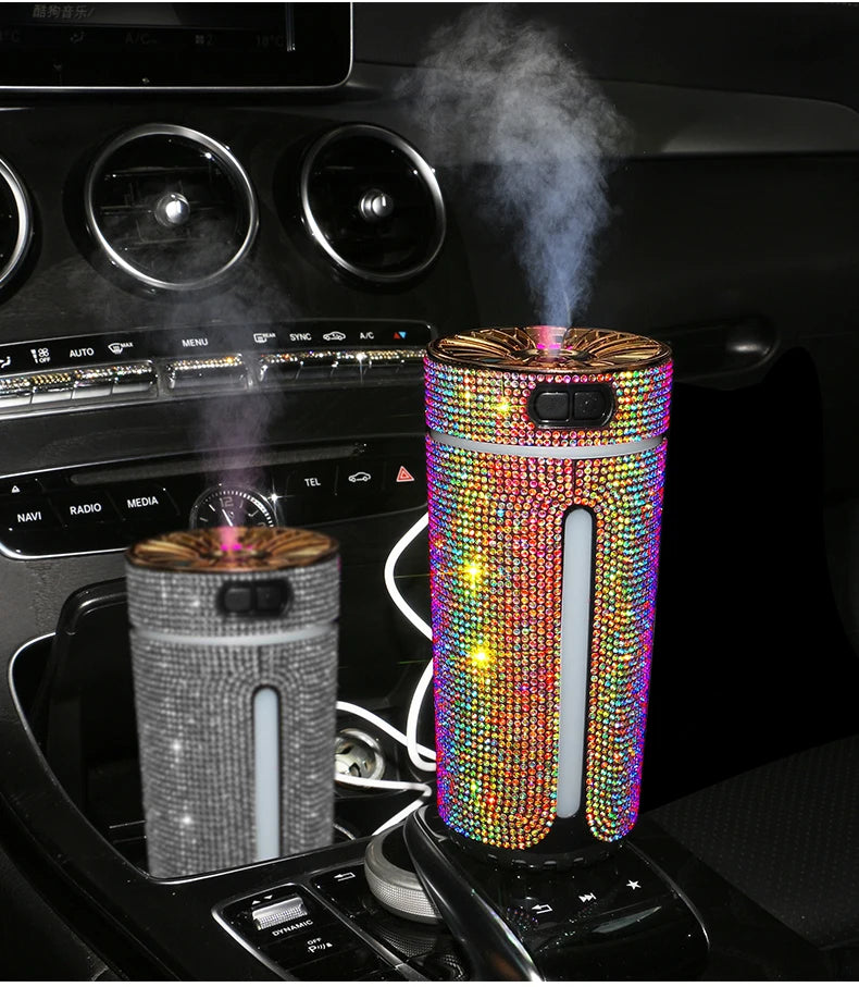 New Luxury Car Diffuser  High Quality 2026 Edition Humidifier with LED Light Diamond Auto Air Purifier Aromatherapy Diffuser Air Freshener Auto Accessories