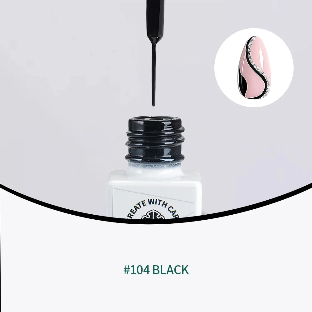 NAILPOP Gel Nail Liner 5 Trendy Colors for Stunning 2026 Nail Art!, DIY French Tips, Swirls & Designs Soak-Off Gel Polish with Brush, NAILPOP 5-Color Gel Liner 2026 Style