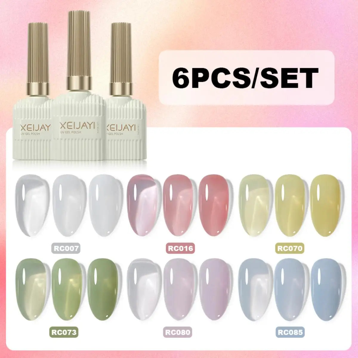 xThe Ultimate 6-Piece Gel Polish Set for 2026!, 2026 Trend Alert! XEIJAYI 6-Color Gel Polish Set Shine, Slay & Soak Off in Style!, High-Gloss, Long-Lasting & Chic, 6 Stunning Colors, 1 Perfect Kit Level Up Your Nail Game for 2026!