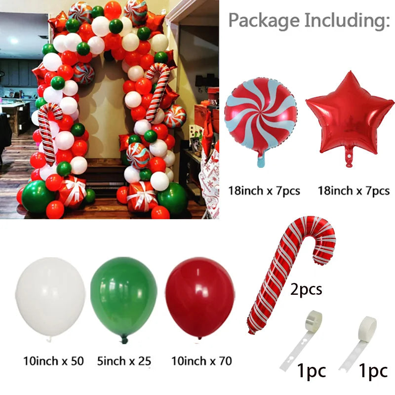 🎄Christmas Party Balloon Arch 2025, Balloon Garland for Christmas & New Year Celebrations!, Create a Festive Wonderland, Deck the Halls in Style Red & Green Christmas Balloon Arch Kit!