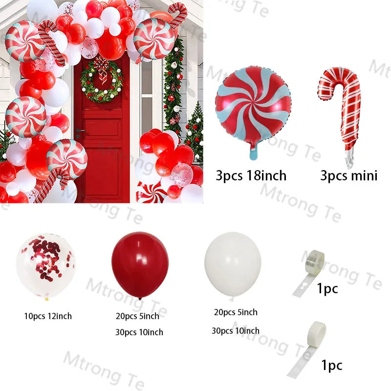 🎄Christmas Party Balloon Arch 2025, Balloon Garland for Christmas & New Year Celebrations!, Create a Festive Wonderland, Deck the Halls in Style Red & Green Christmas Balloon Arch Kit!