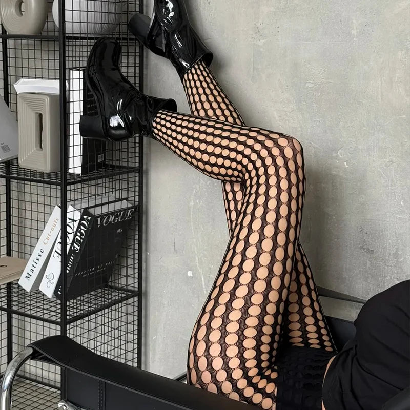 Premium Quality Black Hollow Lace Fishnet Tights for Trendsetters, Lace Hollow Tights Soft, Stretchy & Seductive That Turn Heads, Trendy 2026 Fashion Must Have Elegant Fishnet Tights with Toe Reinforcement