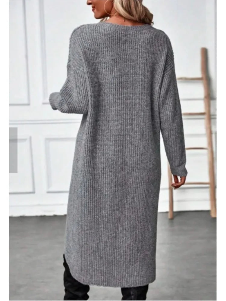 Premium Autumn/Winter Midi Knit Dress Soft, Stylish & Perfect for Work or Weekend, Luxury Comfort Meets Style 2026 Warm Fur Midi Dress for Effortless Glam, Autumn/Winter Knit Pullover Dress You’ll Want in Every Color