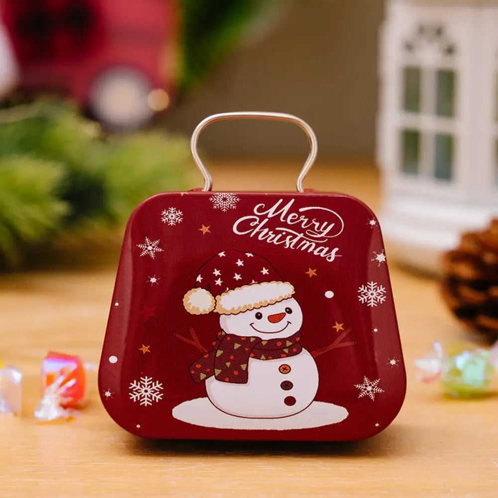 Christmas Metal Box for Kids & Adults!,Christmas 2024 Handbag Tin Jar!, Chic Holiday Storage Jewelry & Treats in a Christmas Tin Handbag!, Store, Gift, & Sparkle Christmas 2024 Handbag Tin Jar