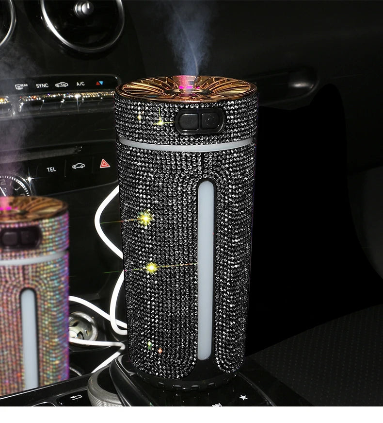New Luxury Car Diffuser  High Quality 2026 Edition Humidifier with LED Light Diamond Auto Air Purifier Aromatherapy Diffuser Air Freshener Auto Accessories
