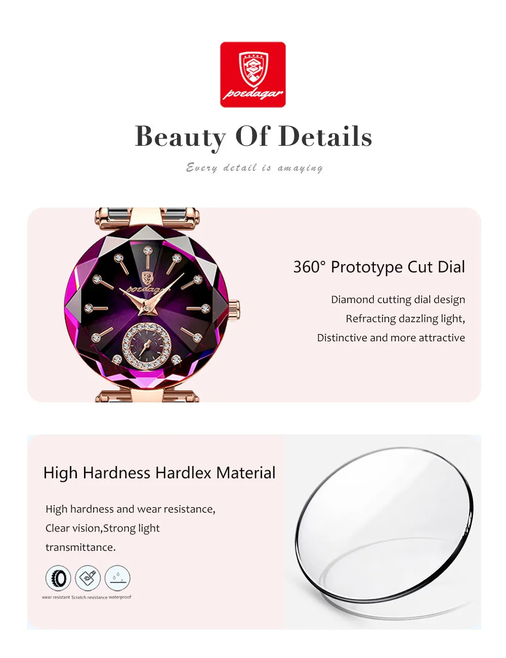 Luxury Premium 2026 POEDAGAR Luxury Elegant Ladies Wristwatch Waterproof Stainless Steel Watch for Woman Simple Casual Dress Women's Quartz Watches