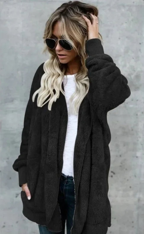 Trend Fashion 2026 Premium Oversized Fleece Cardigan Soft, Stylish & Winter Perfect , Double Fleece Hooded Jacket Plush, Warm & Effortlessly