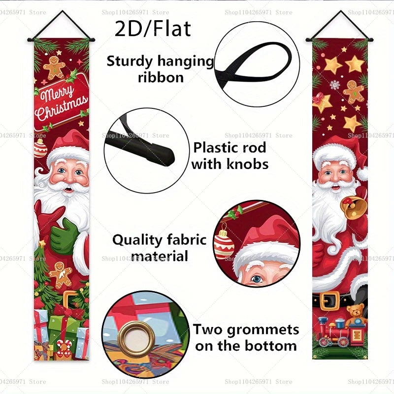 Stunning Christmas Door Couplet for Home Decor!, Festive Christmas Door Banner 2025!, Festive Entrance Magic Merry Christmas Door Banner & Decoration!,